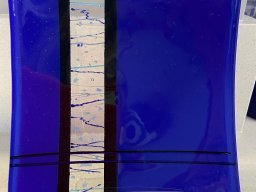 Blue glass plate from The Glassroom